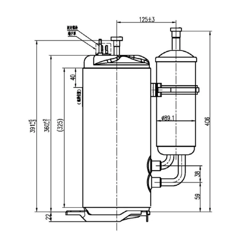  dual rotary compressor 8kw for commercial air conditioner