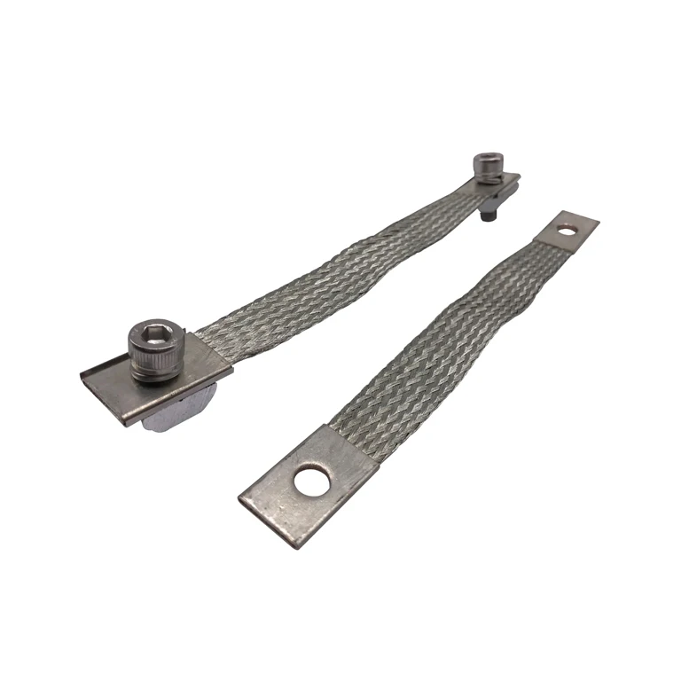 Solar Panel Copper And Steel Bonding Jumper Tinned Copper Static Jumper Wire Earth Bonding Strap
