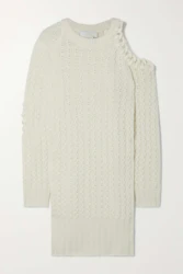 factory custom long sleeve cable-knit wool cashmere-blend women winter sweater dresses