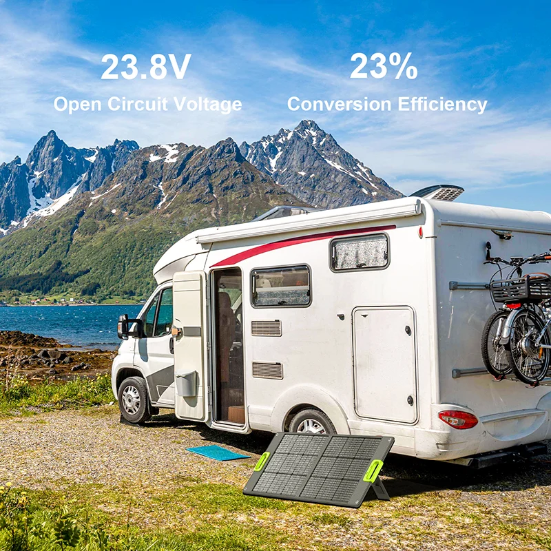 Multifunctional High Convert Rate Ultra-thin Waterproof Folding 100W Quick Charge Solar Panel Charger for RV Power Station