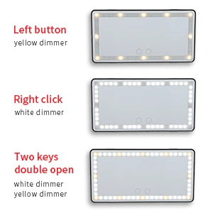 Rear View Sun-Shading Cosmetic LED Lights Car Visor Car Interior RearView Makeup Mirror for Car Truck SUV with Touch Screen USB