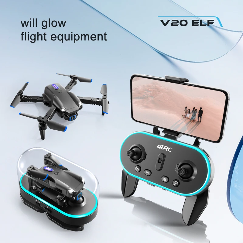 4DRC 4D-V20 Mini Drone 4K Dual Camera FPV Drone Mobile Wifi Remote Control Quadcopter One Click Return Foldable Rc Helicopter