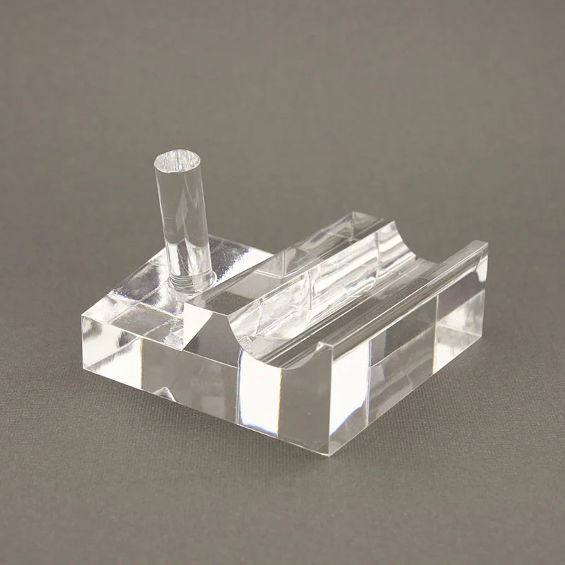 Guangdong Acrylic Pen Stand Manufacturer Custom Clear Engraved Lucite Block Pen Display Holder with Slot Nifty