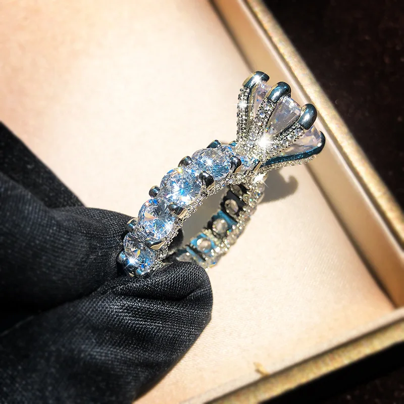 Romantic Wedding Ring Cubic Zirconia Fine Jewelry Wedding Band  Diamond Ring
