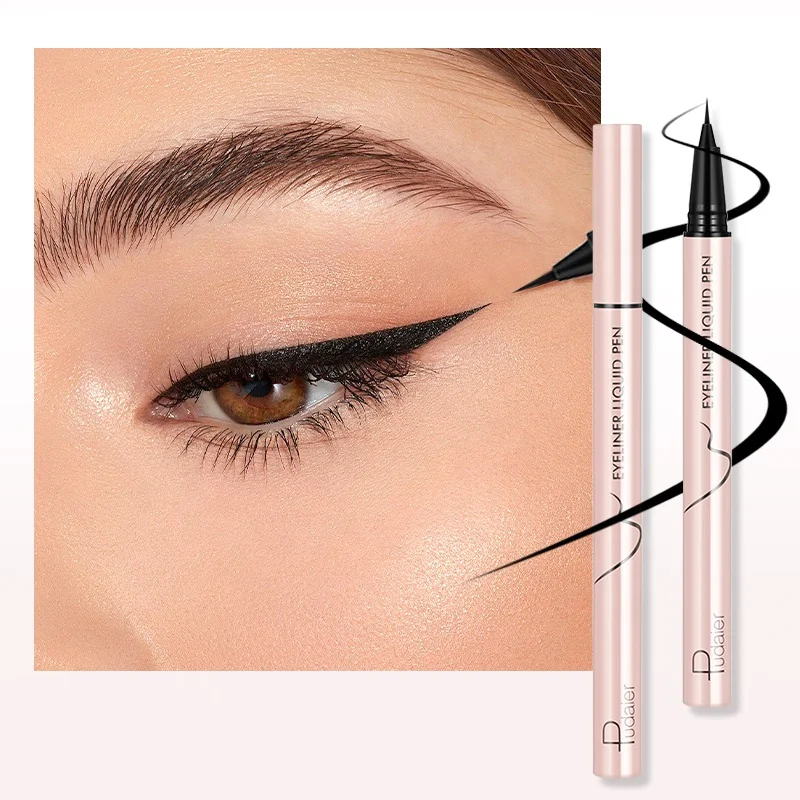 Free Sample OEM Custom Logo Makeup Black Liquid Eyeliner Waterproof Long Wearing Quick Dry Vegan Eye Liner Pencil Private Label