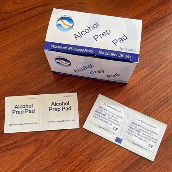 Medical consumable alcohol pad with 70% Isopropyl Alcohol for disinfect use