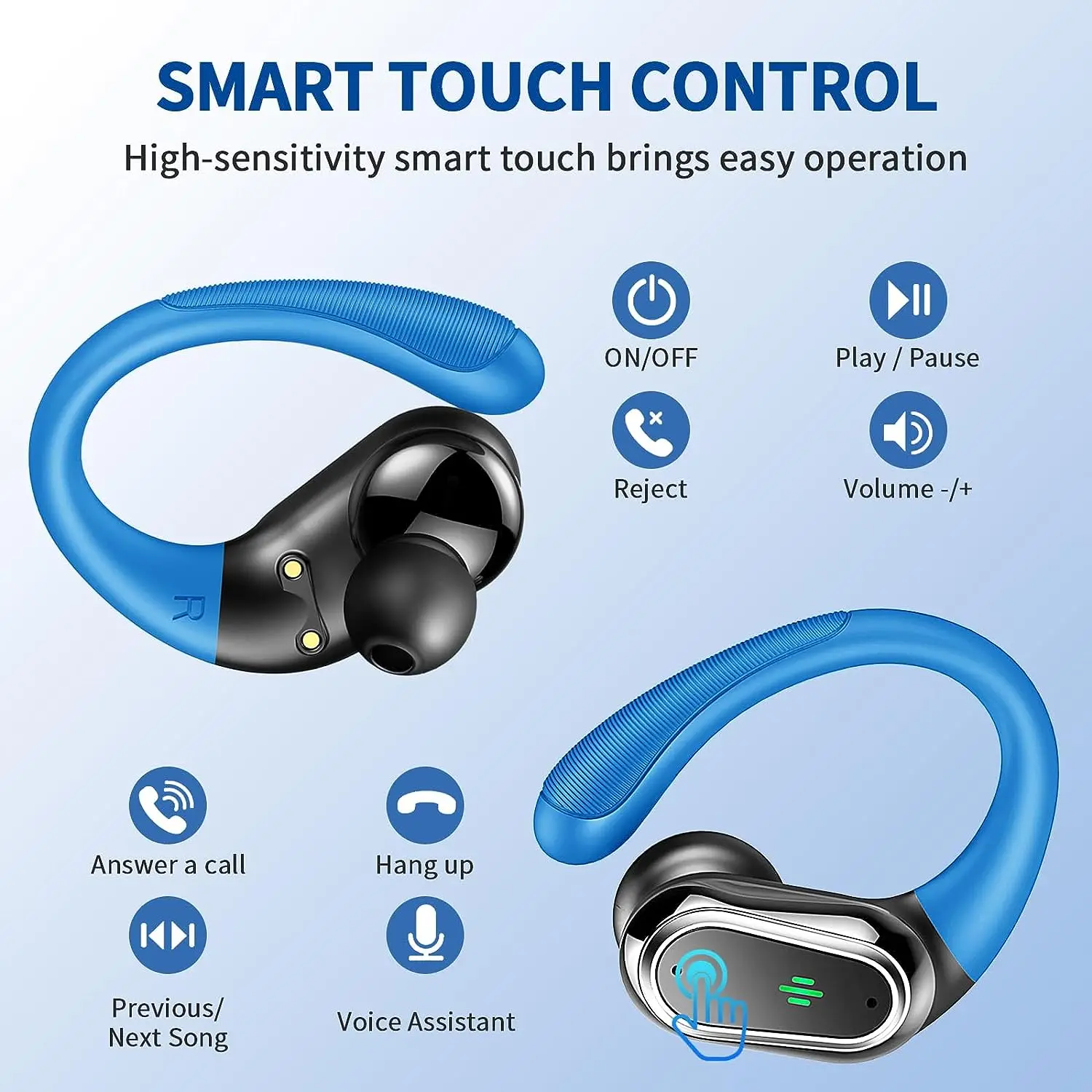 Huien Wireless Earbuds IP7 Waterproof Noise Cancelling Ear buds Bluetooth 5.3 Headphones Sport Hifi Stereo Gaming Earbuds