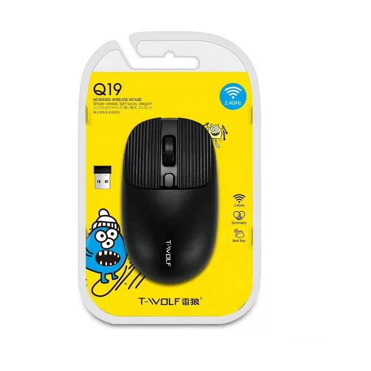 T-WOLF Wireless Mouse Portable 1600dpi Optical Mouse Colorful 2.4g Game Mice Business Office Silent Mini Mouse Q19