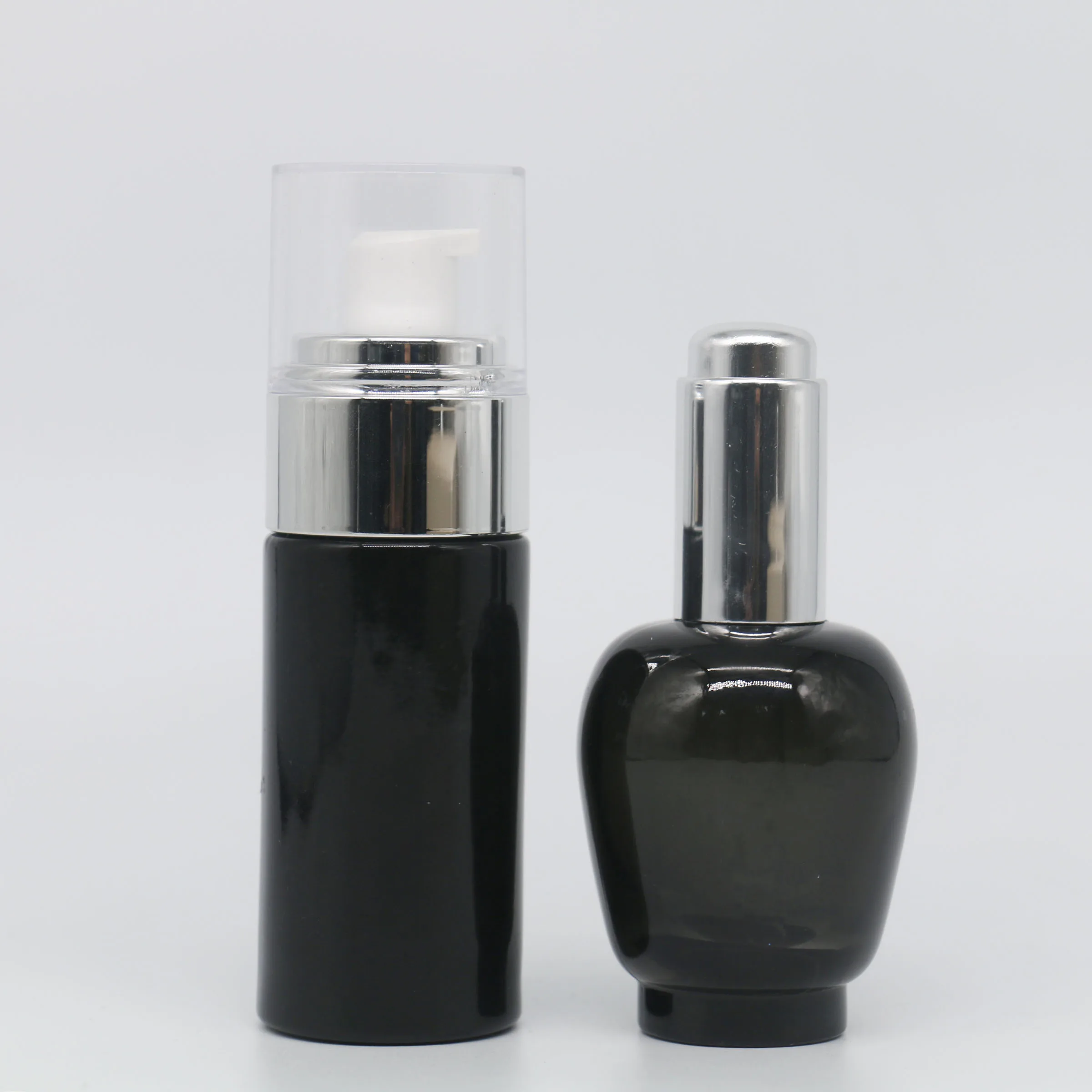 High quality serum packaging 2 oz glass pump bottle 30ML Luxury glass bottle pump cosmetic glass serum bottle with pump