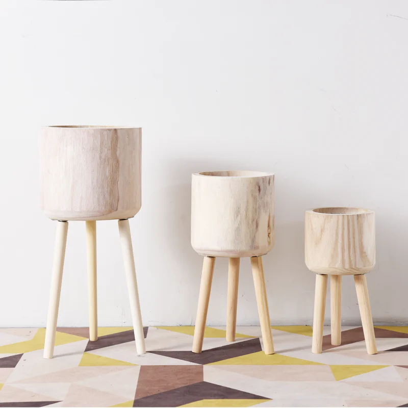 The latest high quality family garden plant engineering garden garden production of wood vases