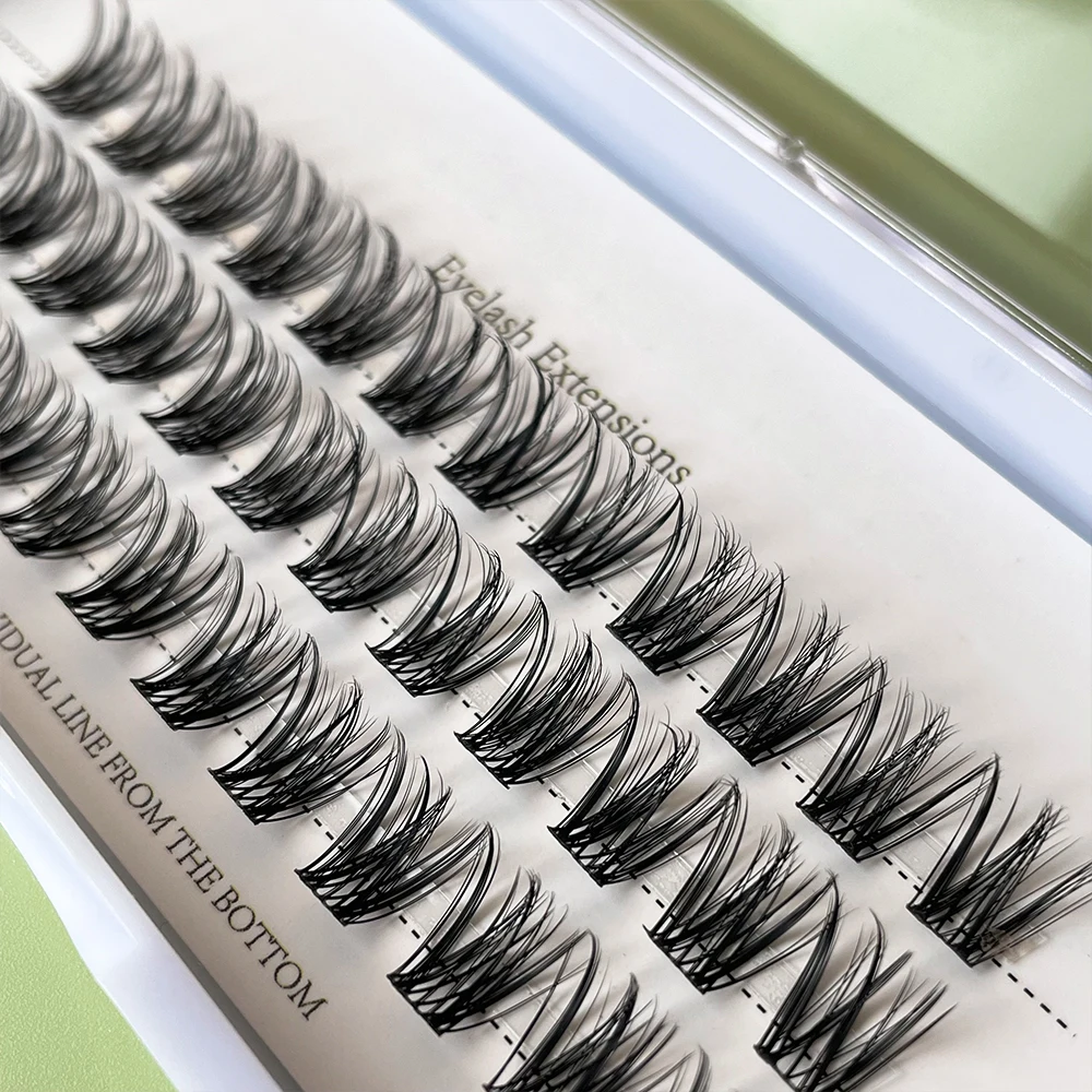 New Design Wholesale Diy Eyelash Extension Handmade Cluster Lash Self Grafting Fadvan Soft Fluffy Segmented Eyelash Trays