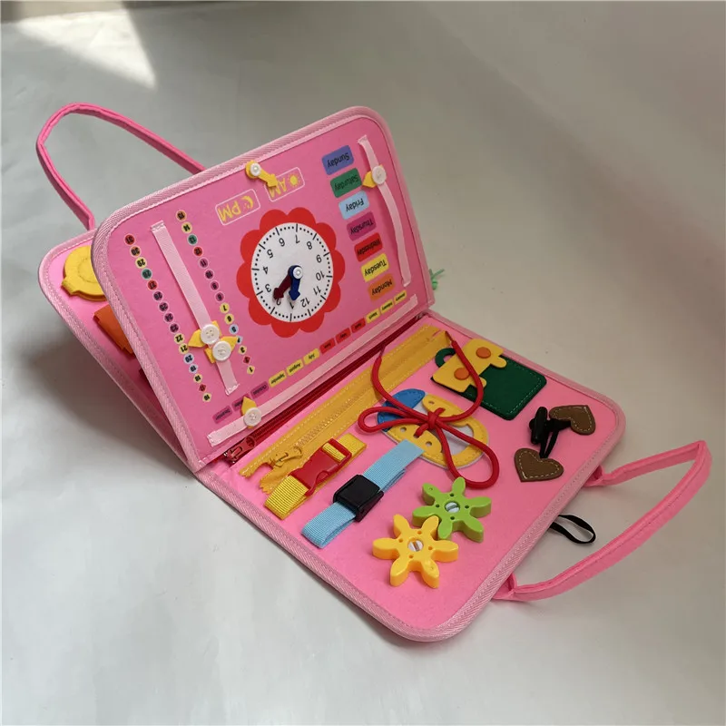 2022 new design Felt Early Educational Montessori Toys Busy Board For Baby