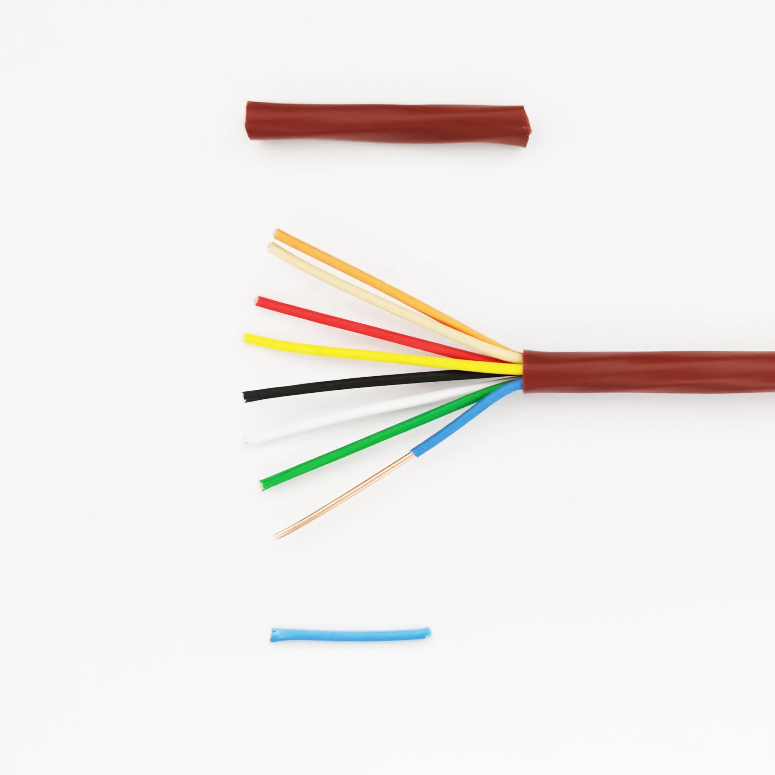 18AWG 8C - Brown PVC jacket LVT Thermostat Wire  - Solid Copper 18 Gauge cable - CL2 CMR Riser Rated (CL3)  CSA type