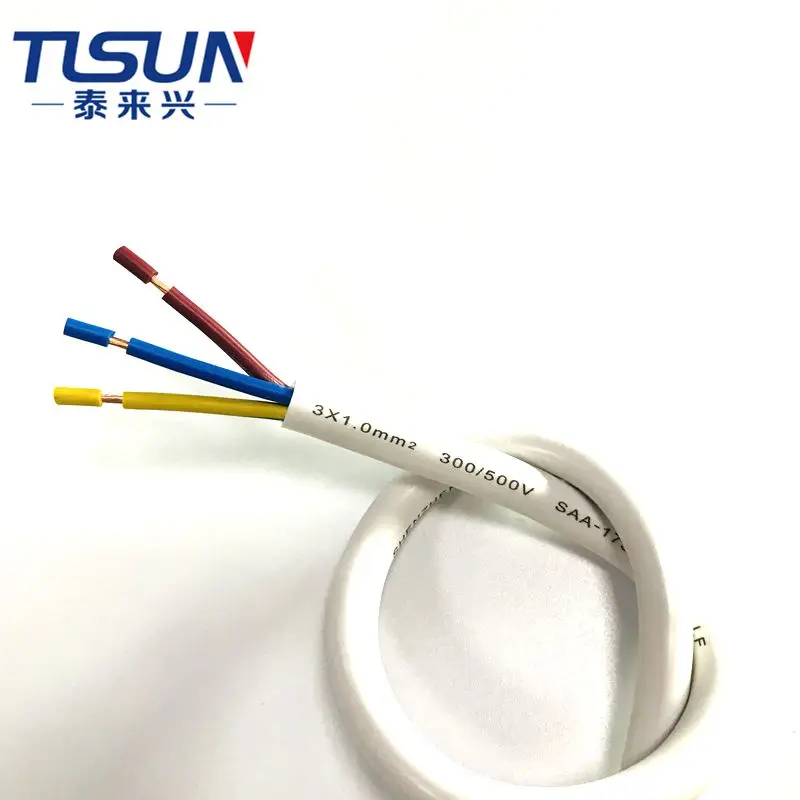 SAA Стандартный 1.0mm2 H05VV-F 3core 500V с кабелем электронного управления