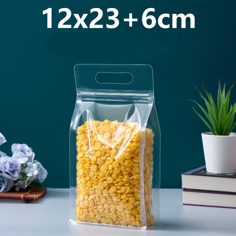 Food Grade Plastic Resealable Stand up Sealed Bag with Zipper Transparent Candy Coffee Pouch for Sugar Noodles Coffee Silver