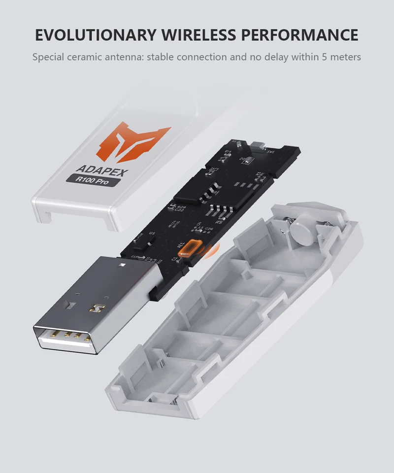 Беспроводной USB-адаптер R100 Pro для приемника PS5/PS4/Switch /PC/Xbox / iOS/ Android конвертер геймпада аксессуары видеоигр