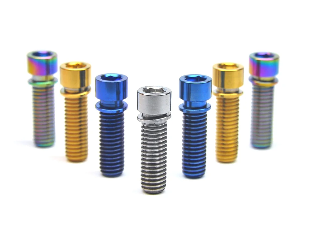 Bicycle MTB Titanium stem screws M5*18 M5x20 M6*20mm allen hex Ti bolts with washer Spacer for bicycle Brake Caliper