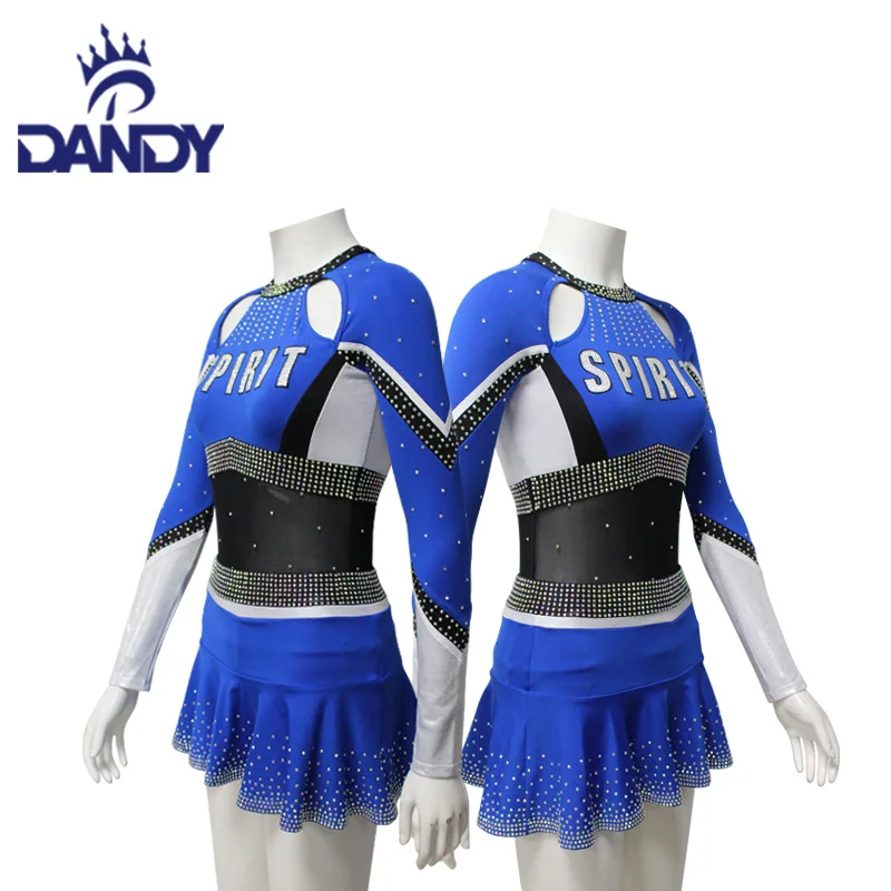 Fashion Style Cheerleading Uniform Wholesale custom with Rhinestones cheer sets