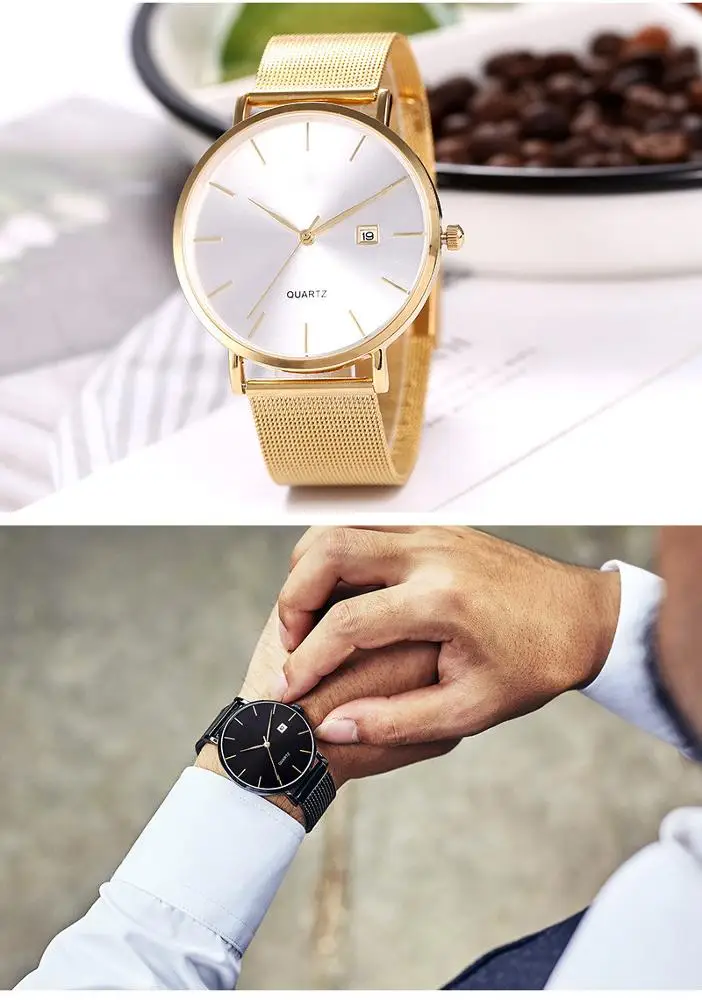 Minimalist Mens Women Couple Watches Classic Simple OEM Custom Logo Wristwatch Timepiece Quartz Drop shipping Wristwatches