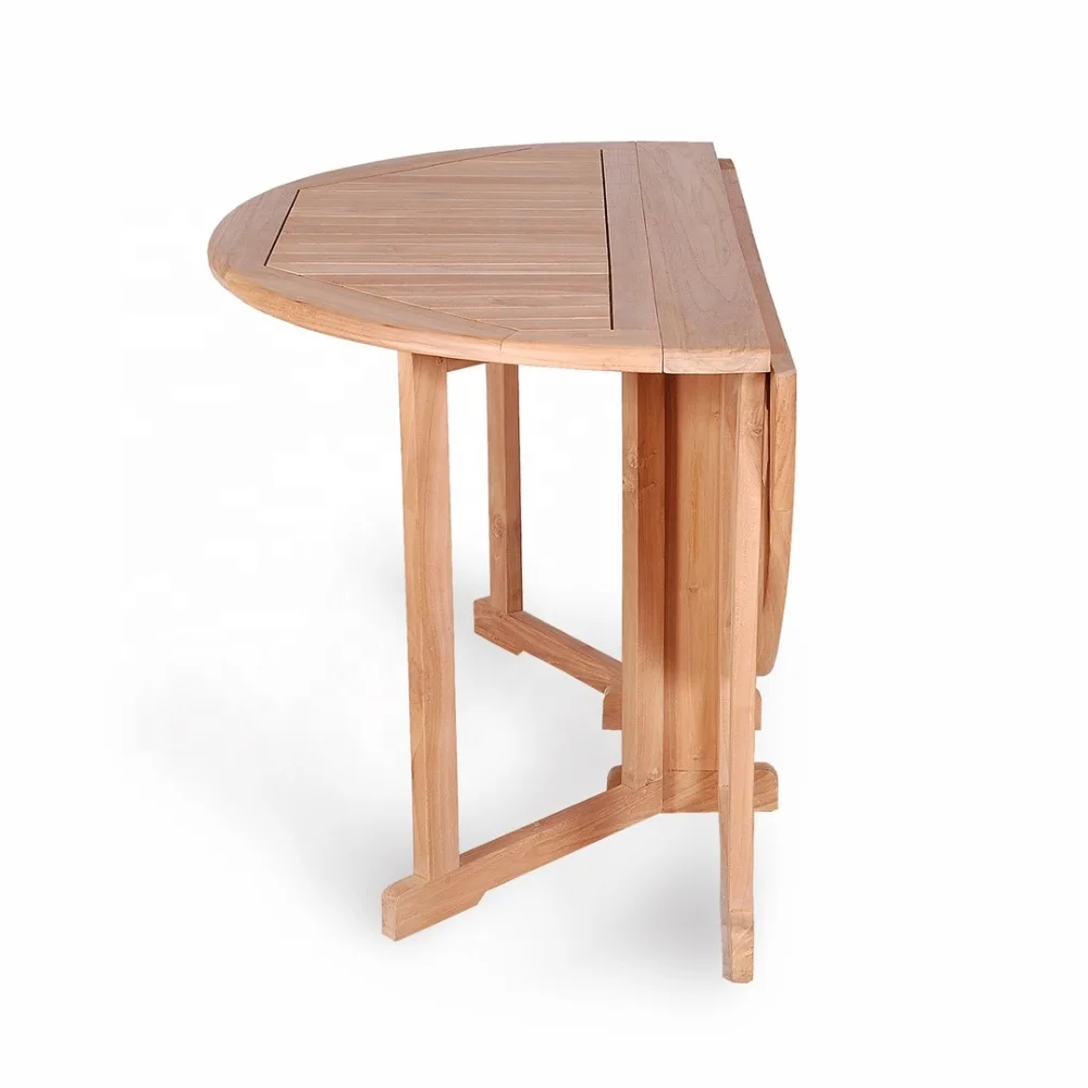 Teak Round Butterfly Folding Table For Outdoor Garden Cheap Price