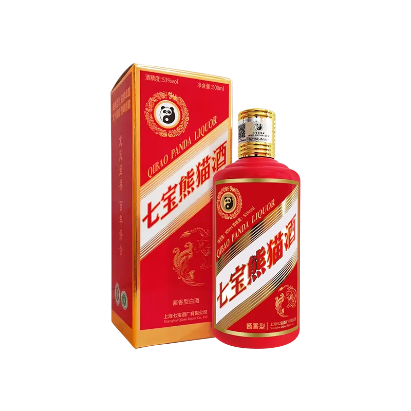 Мелкие бутылки китайского ликера с ароматом maotai 500 мл/бутылка от китайского местного бренда Shanghain Qibao Panda