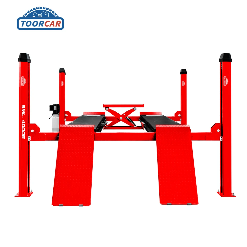 Напольный автомобильный подъемник четырехстоечный для выравнивания рампа дополнительный широкий 4-стоечный