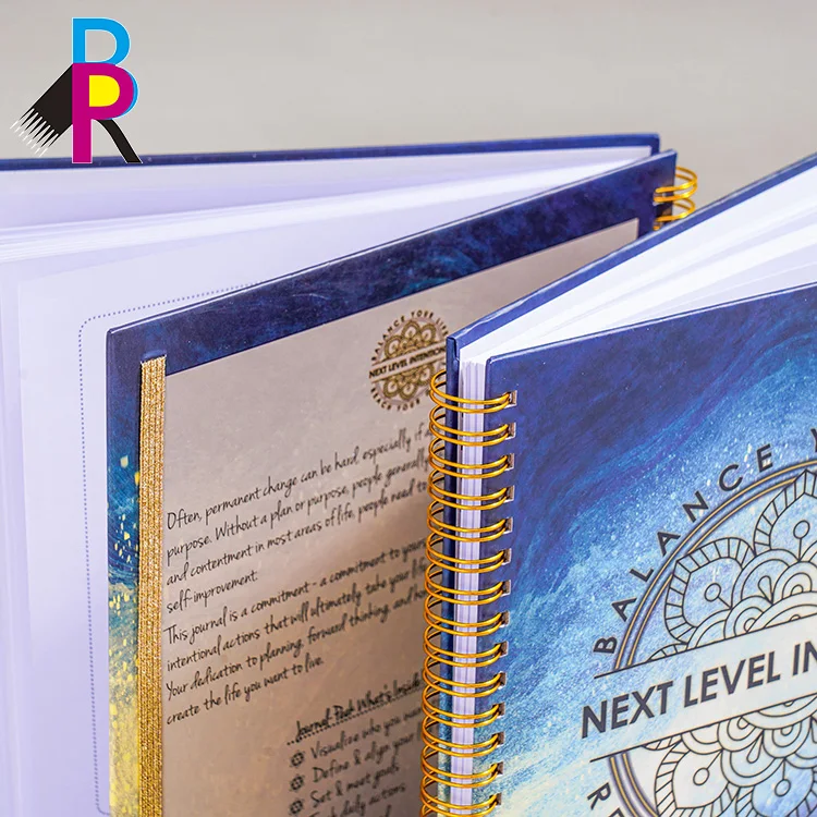Your own design oem printing hardcover spiral notebooks customizable journals