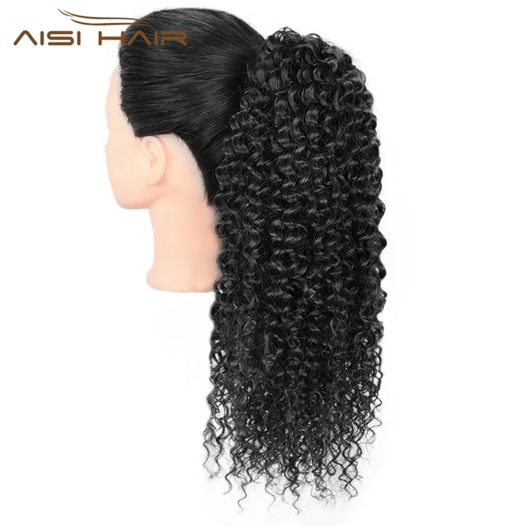 Aisi Hair высокое качество низкая цена термостойкий синтетический волоконный волос афро кудрявый шиньон для женщин