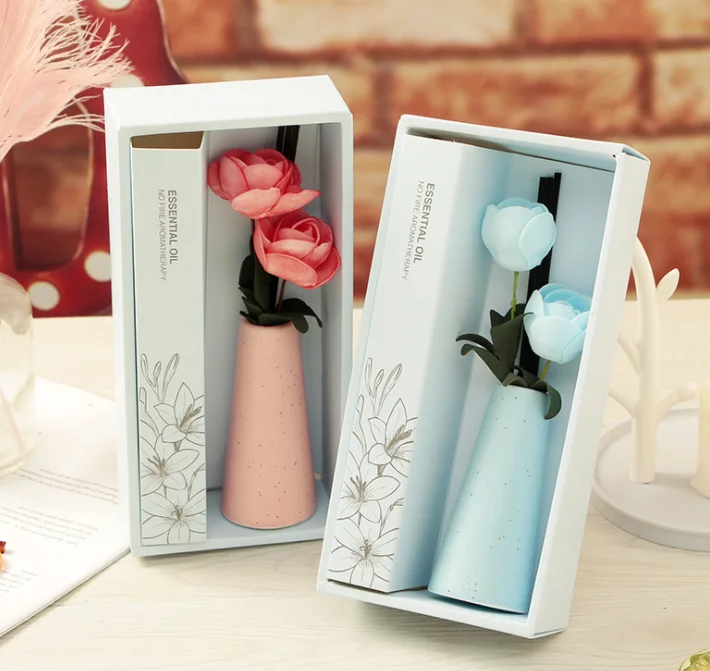 Elegant ceramic sticky vase small blue porcelain vase