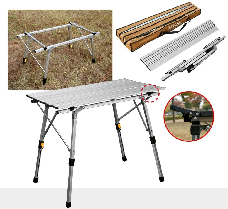 YILU портативный походный стол для пикника Регулируемый кемпинг алюминиевый складной стол