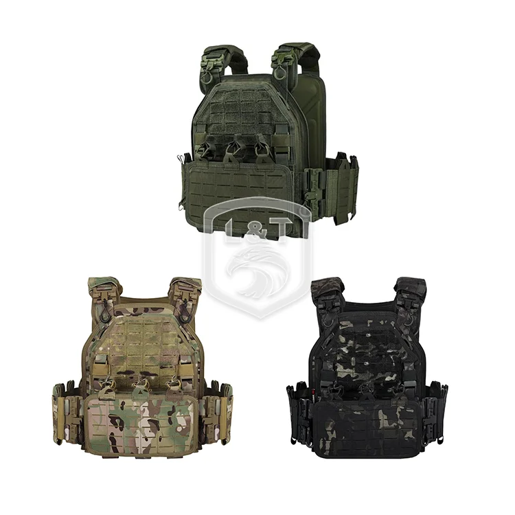 Abrasion Resistant Camouflage Tactical Training Vest Laser Cut Molle Modular Vests