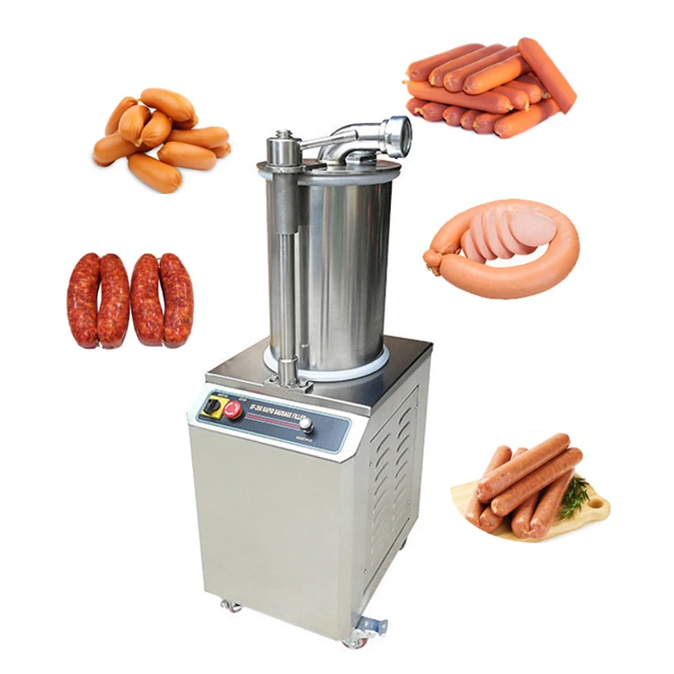 Fully Automatic Hydraulic Sausage Filler Stuffer Commerical Sausage Meat Extruder Fill the Sausage Stuffing Machine