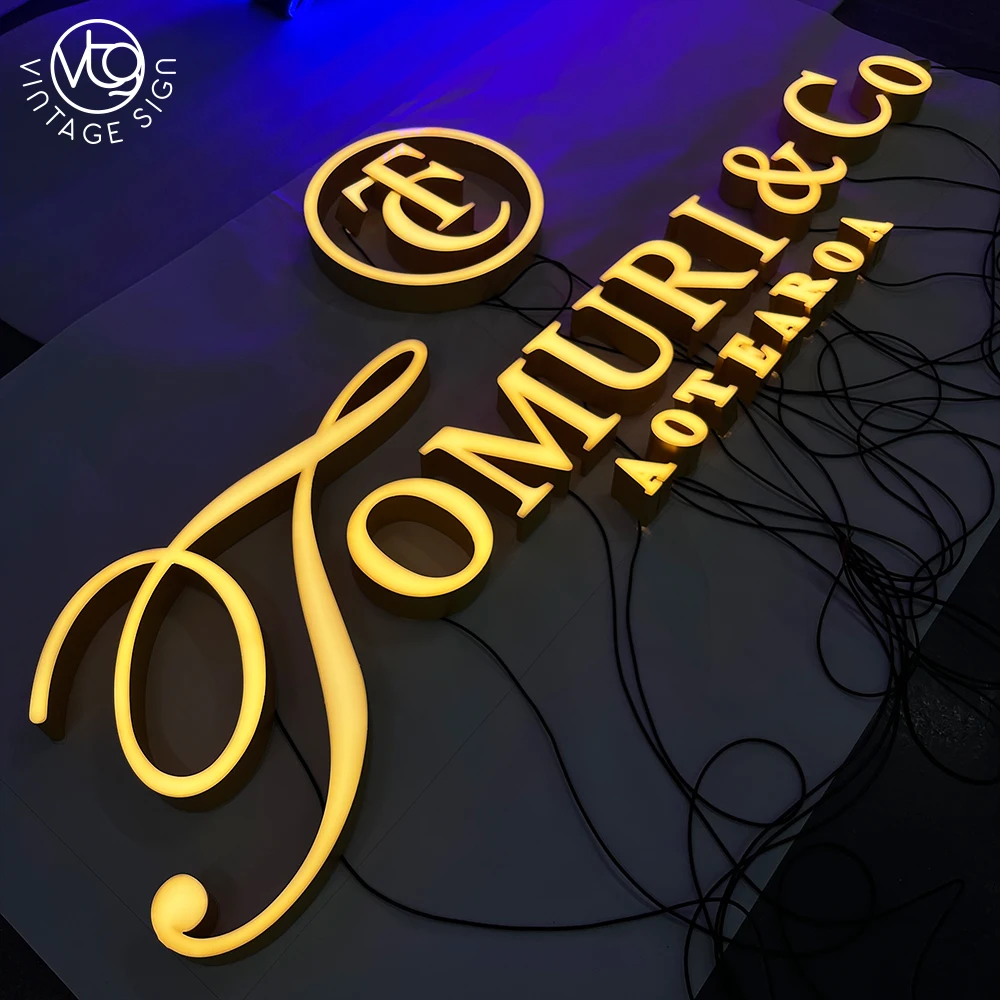 Store Sign Bright Round Advertising Light 3d Acrylic Letters Supplie Front Lit Led Lights Outdoor With High Quality