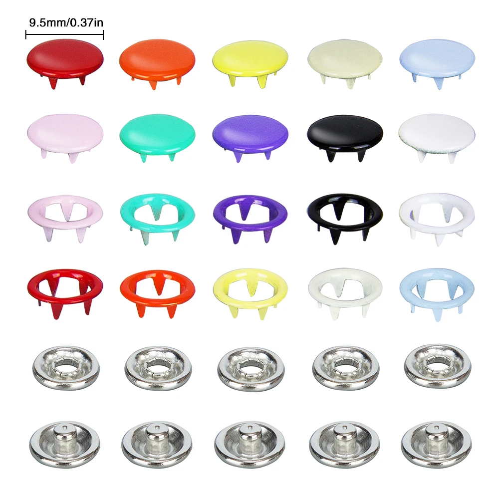 200 шт. 9,5 мм 10 видов цветов металла привязная Кнопка люверсами крепежи комплект с ручным душем давления плоскогубцы инструменты для DIY костюмы ремесла Бо