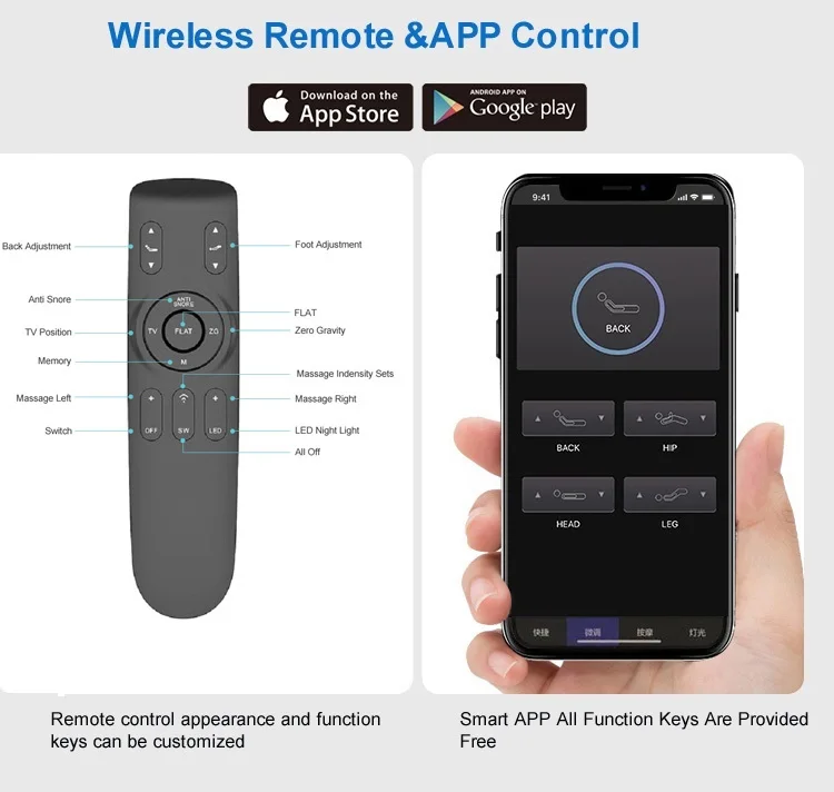 
Factory Amazon Supply 4431 adjustable bed electric king size 