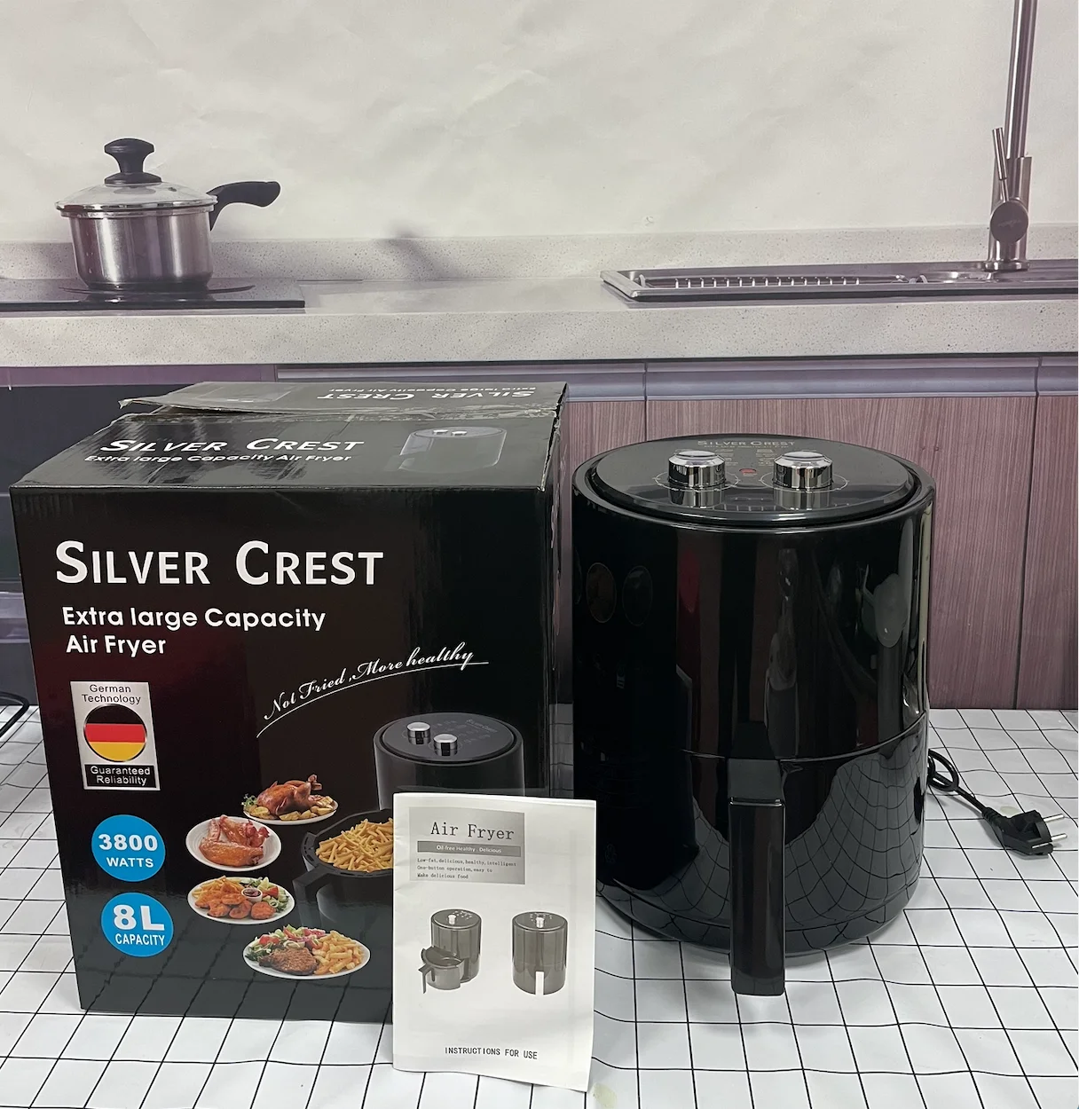 Special Offer Wholesale 8L electric Silver Crest Without Oil Air Frying Machine Durable digital Air deep Fryer for home