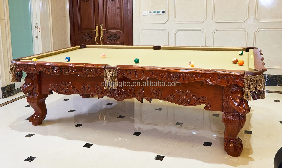 The lion King Solid Wood Carved Slate Pool Table American Stylish Billiard Pool Table