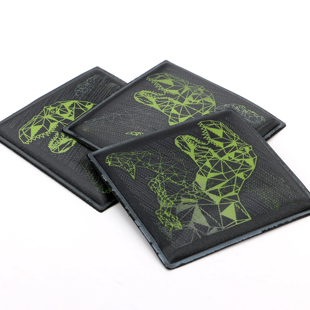 Supplier Custom Letters Logo Soft Iron Printing dynamic TPU Patches for T-shirt