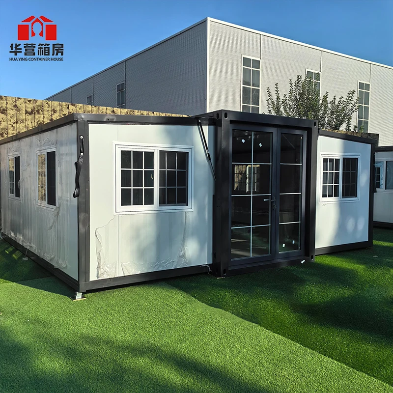 20FT expandable folding container house modular house Metal Carved Panel Glass Curtain Wall Prefabricated House