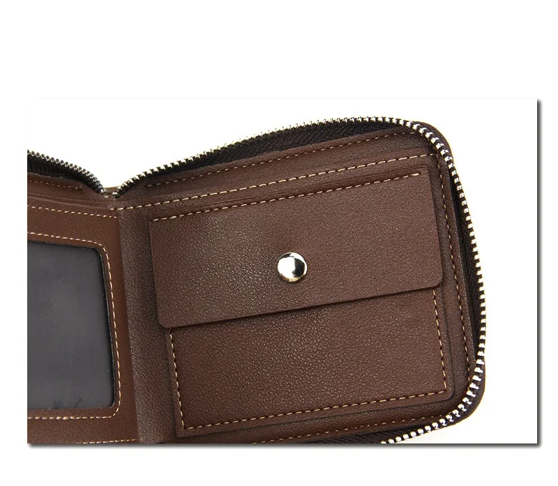 MenBense 2022 New Style Fashion Multiple Models Short Section Zipper Wallets For Men,Gentleman Coin Purses Card Holder Case