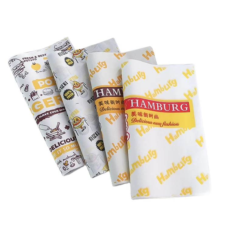 Custom Logo Sandwich Hamburger Oil Proof Packaging Paper Food Grade Grease Proof Paper