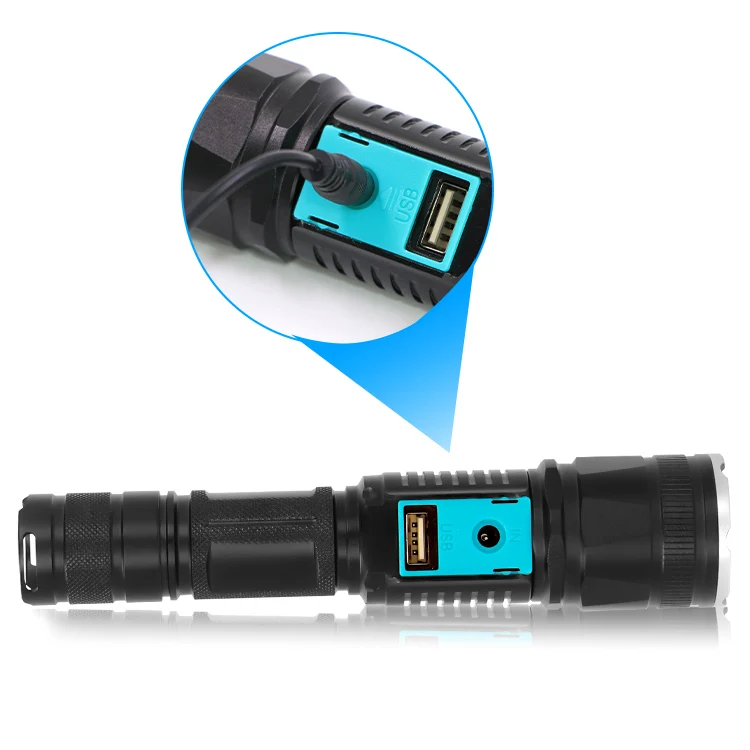 Outdoor camping Led Flash lights super bright hunting torches USB chargeable T6 Flashlight