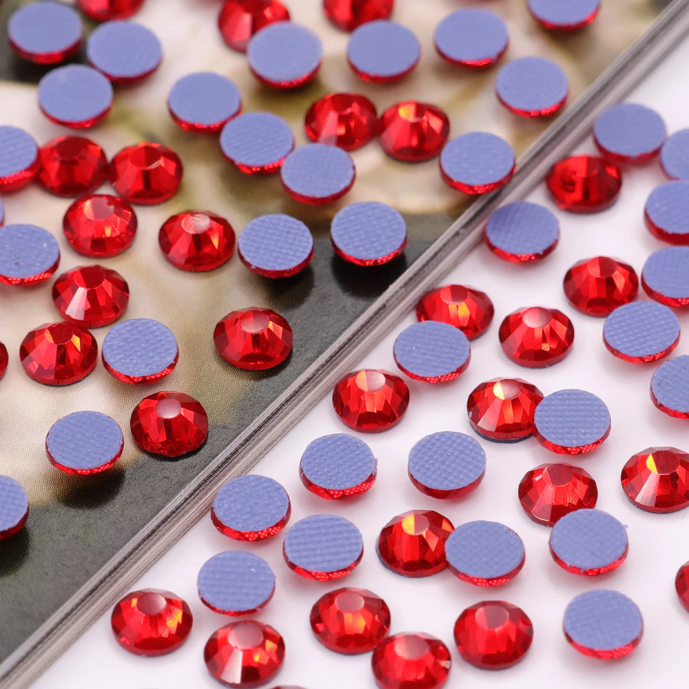 CJ customizable glass rhinestones bulk wholesale hot-fix high quality flat back rhinestones ss4 ss6 ss8