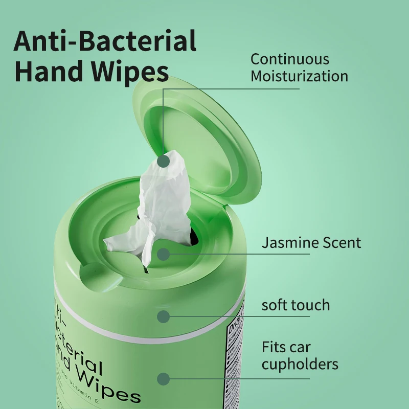 OEM/ODM  Customized Antibacterial Canister Scented Disposable Wipes Daily Protective Disinfecting