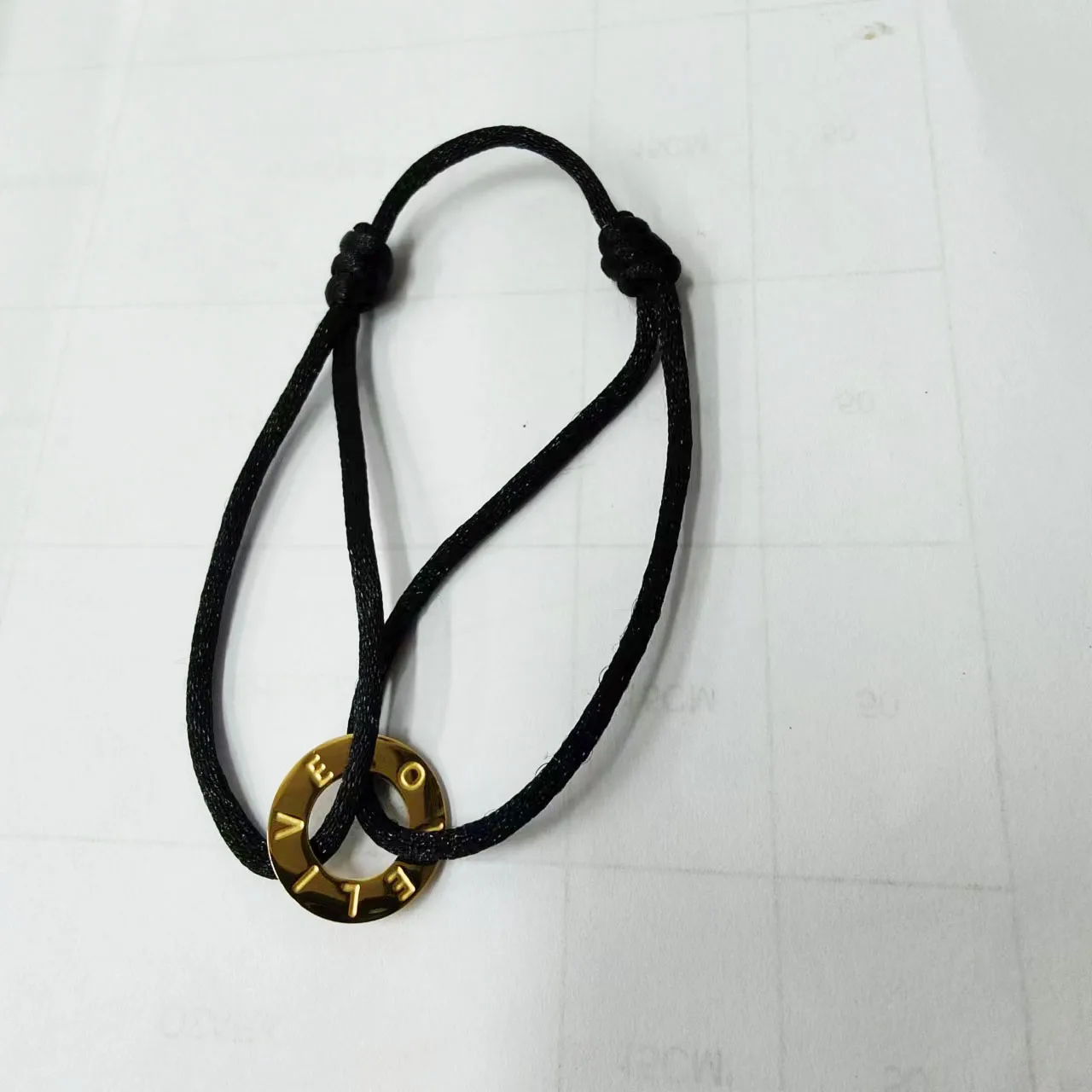 Fashion Custom engravable blank circle charm knot Wax rope Cord Bracelet Adjustable string bracelets Love inspirational Jewelry