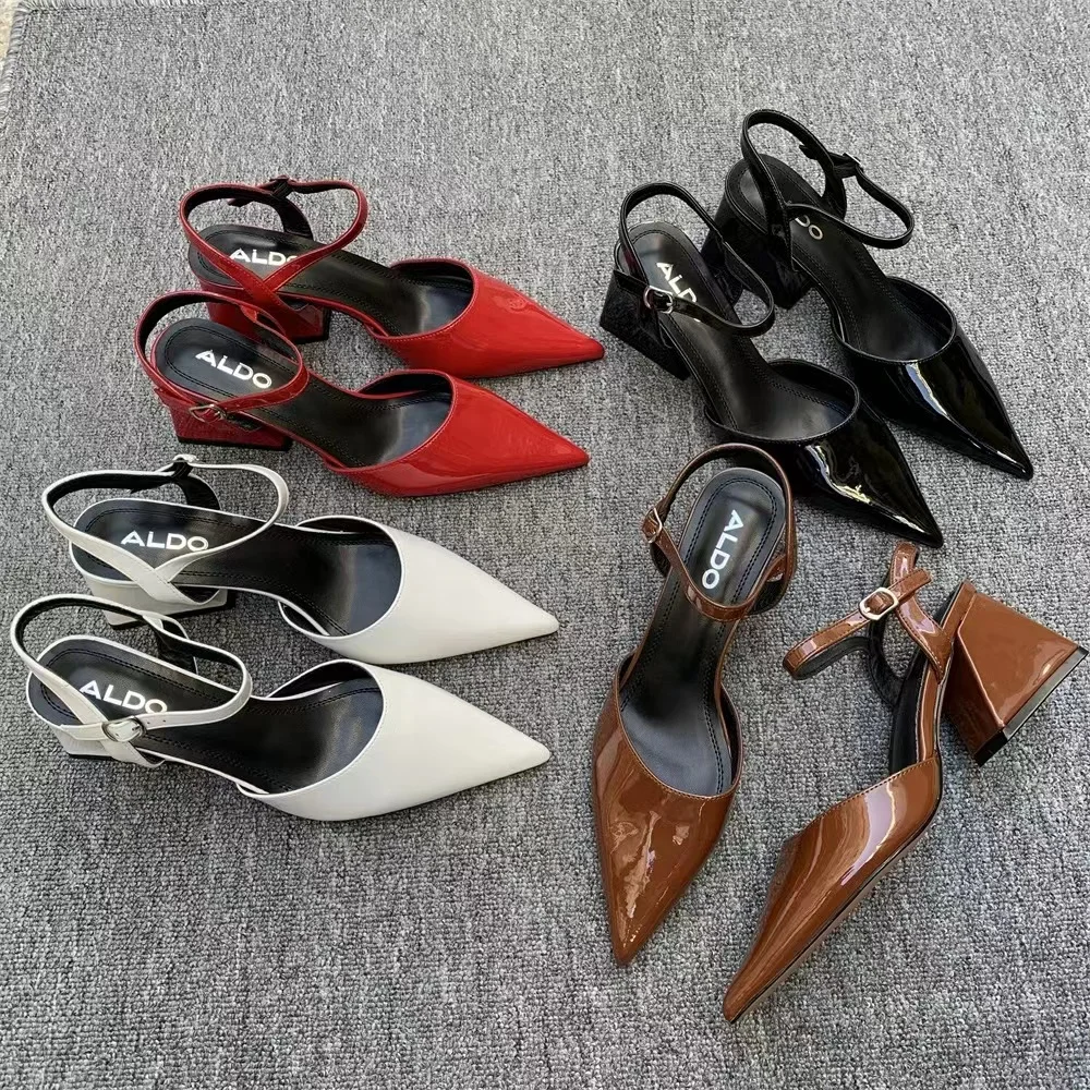 Elegant white satin leather wedding shoes, high-quality customized ankle pearl high heels, bride wedding shoes