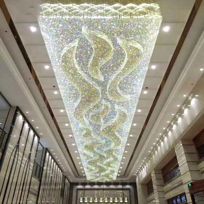 2024 Big Hotel Project Modern Luxury  Ceiling Crystal Glass Chandelier Room Pendant Lights Luxury Decorative Lighting