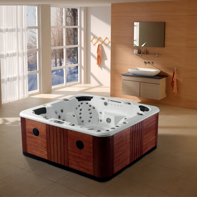 Jialemei  5 person   Jaccuzi Air bubble Jets Acrylic Massage Big Bathtub Jakuzi Outdoor Spa Pool Hot Tub Balboa Control