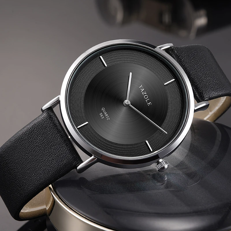 YAZOLE Brand watch for men Minimalist  Men Watches Wholesale Business Quartz Wristwatches leather strap Custom logo men watch