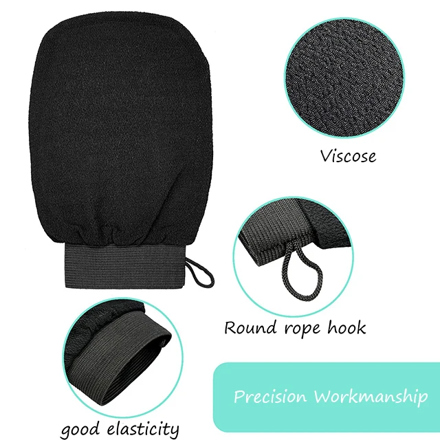 Eco-Friendly exfoliating gloves custom beauty natural exfoliating Viscose bath gloves
